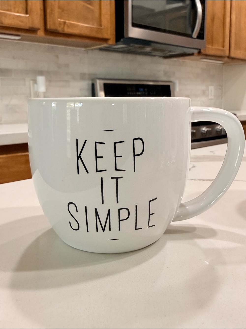 “Keep It Simple" Farmhouse Ceramic Coffee Mug